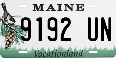 ME license plate 9192UN