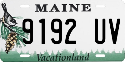 ME license plate 9192UV