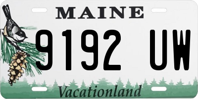 ME license plate 9192UW