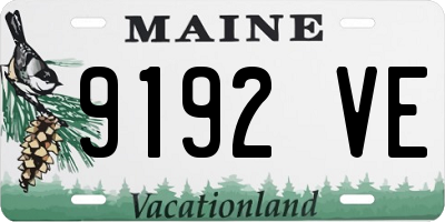 ME license plate 9192VE