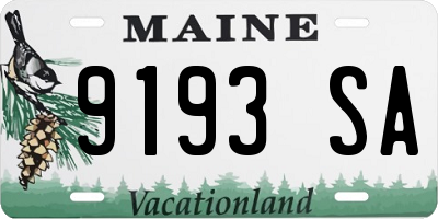 ME license plate 9193SA