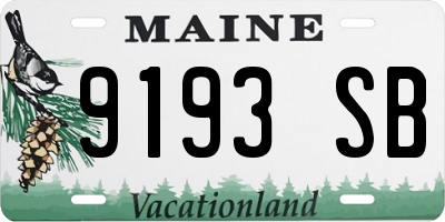 ME license plate 9193SB