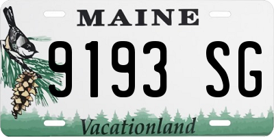 ME license plate 9193SG