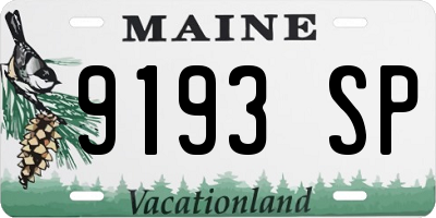 ME license plate 9193SP