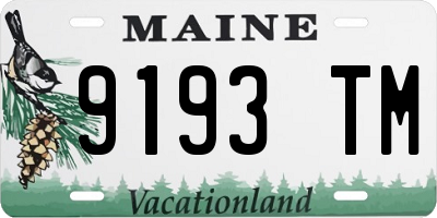 ME license plate 9193TM