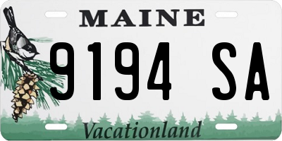 ME license plate 9194SA