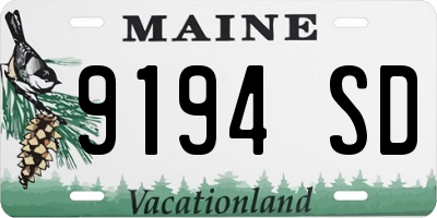 ME license plate 9194SD