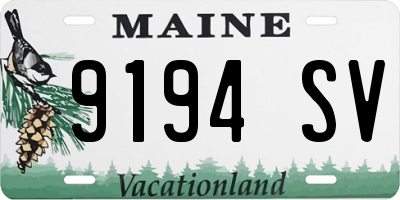 ME license plate 9194SV