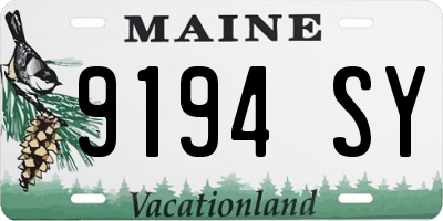 ME license plate 9194SY