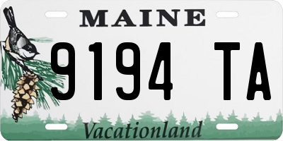 ME license plate 9194TA