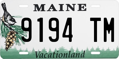ME license plate 9194TM