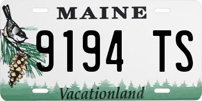 ME license plate 9194TS