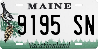ME license plate 9195SN