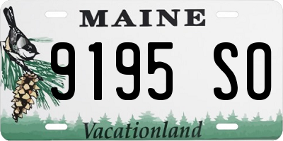 ME license plate 9195SO