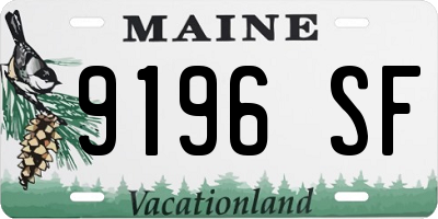 ME license plate 9196SF