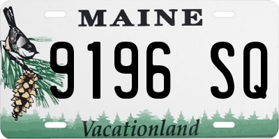 ME license plate 9196SQ