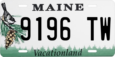 ME license plate 9196TW