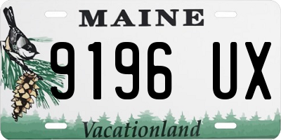 ME license plate 9196UX