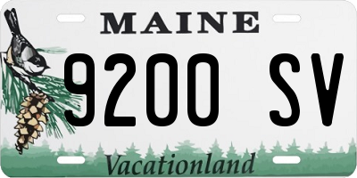 ME license plate 9200SV