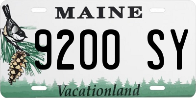 ME license plate 9200SY
