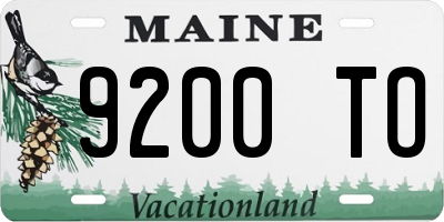 ME license plate 9200TO