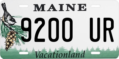 ME license plate 9200UR