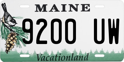 ME license plate 9200UW