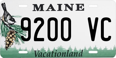 ME license plate 9200VC