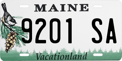 ME license plate 9201SA