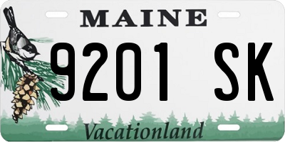 ME license plate 9201SK