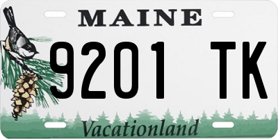 ME license plate 9201TK
