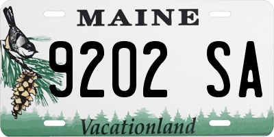 ME license plate 9202SA