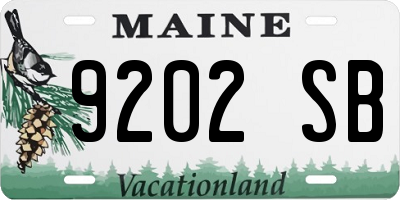 ME license plate 9202SB