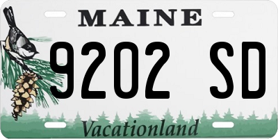 ME license plate 9202SD