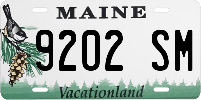 ME license plate 9202SM