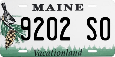 ME license plate 9202SO