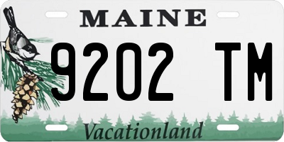 ME license plate 9202TM