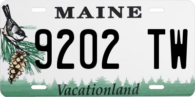 ME license plate 9202TW