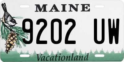 ME license plate 9202UW