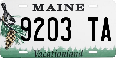 ME license plate 9203TA