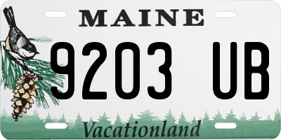 ME license plate 9203UB