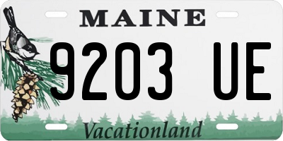 ME license plate 9203UE
