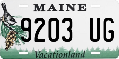 ME license plate 9203UG