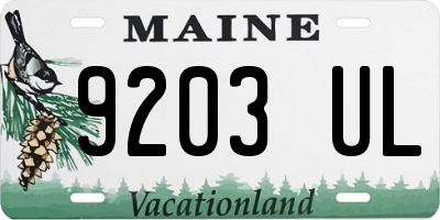ME license plate 9203UL