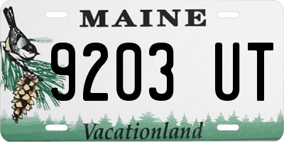 ME license plate 9203UT