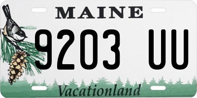 ME license plate 9203UU