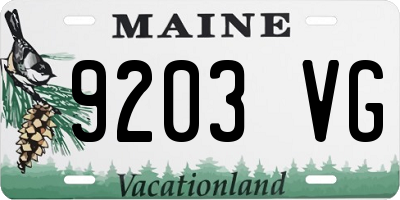 ME license plate 9203VG