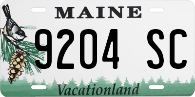 ME license plate 9204SC