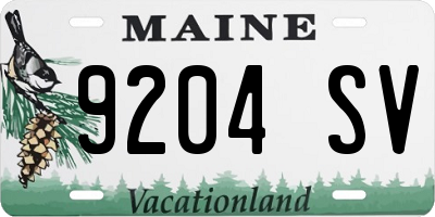 ME license plate 9204SV
