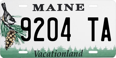 ME license plate 9204TA